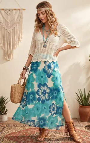 Y2K express 100% silk skirt thumbnail 1