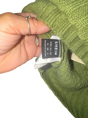 SHEIN Olive Ribbed Turtleneck Sweater Dress thumbnail 5