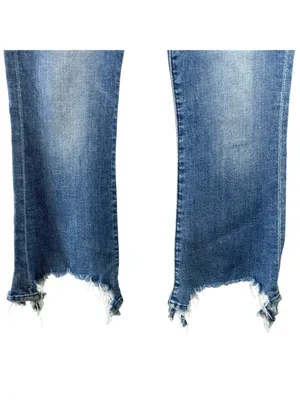7 For All Mankind Jeans 27 Raw Step Hem Slim Straight Blue Stretch Denim 7FAMK thumbnail 5