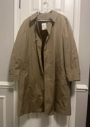 Vintage London Fog W/removable Lining. Long Coat With Furry Warm Inside 42L Tan thumbnail 1