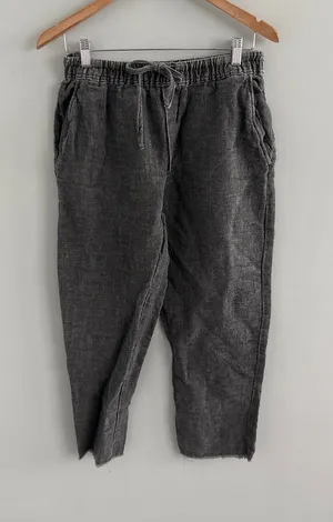 Zara Linen Drawstring Pull On‎ Pants Size Small thumbnail 1