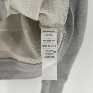 Zadig And Voltaire Comfy Zip Cotton Terry Lined Full Zip Skull Jacket Gray XS thumbnail 3