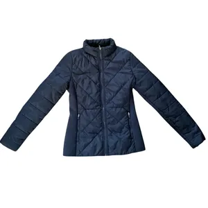 Fabletics Navy Blue Quilted Jacket Hooded Zip Front Athletic Coat Size S thumbnail 3