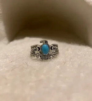 Turquoise Bohemian Style Eagle Ring Silver Size none thumbnail 3
