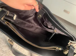 Staci Black Nude Leather Large Satchel Shoulder Bag thumbnail 6