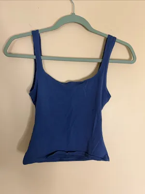 Streetwear Society Express Royal Blue Tank Top with Square Neck thumbnail 4
