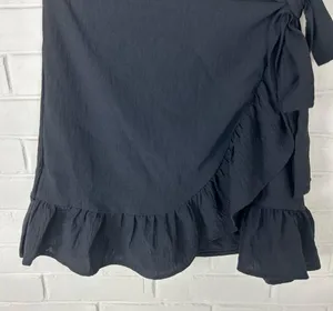 Pink Lily Classic Black Faux Wrap Ruffle Skirt Size M thumbnail 5