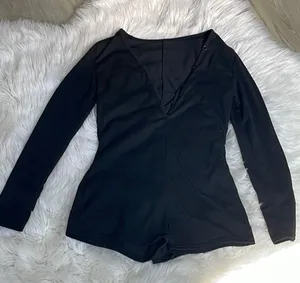Black Long Sleeve Romper thumbnail 2