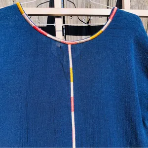 Madewell Isadora Embroidery Easy Dress M Blue thumbnail 11