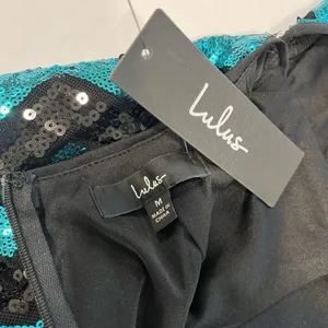 NWT Lulus Time to Dazzle Teal Sequin Backless Mini Bodycon‎ Dress Size MEDIUM thumbnail 11