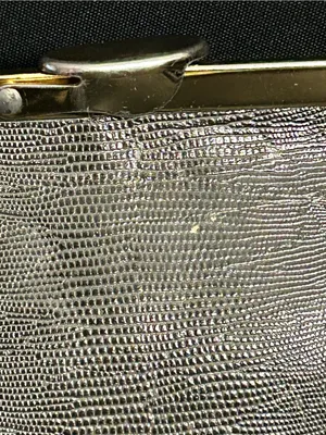 Vintage Textured Grey Clutch with Gold Frame thumbnail 9