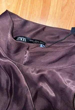 ZARA Brown Half Sleeve Shirt thumbnail 4