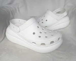 Crocs Classic Crush Platform Clogs White Color Unisex M8/W10 NEW thumbnail 1
