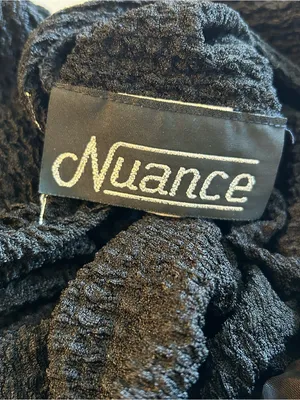 Nuance 80s black textured flamenco style dress chiffon polka dot accents size M thumbnail 8