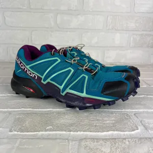 Salomon Speedcross 4 Shoes Womens 8.5 Blue Purple Trail Running Quicklace Lugs thumbnail 15