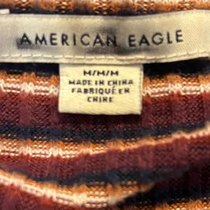 American Eagle Striped Ribbed Henley Sweater Dress Fall Grunge Y2K M thumbnail 7