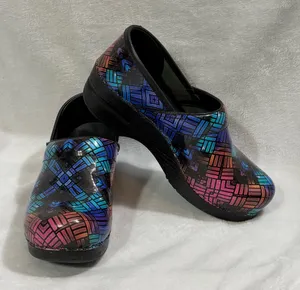 Dansko Womens Professional Color Weave Patent Leather Clog Shoes Sz 38 (7.5-8) thumbnail 1