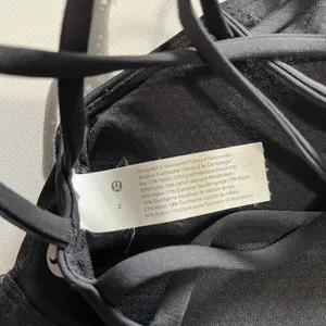 LULULEMON High Neck Strappy Black Padded Women’s Sports Bra Top Sz 2 EUC thumbnail 4
