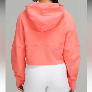 Lululemon Scuba Oversized Half Zip Hoodie Cotton Terry Raspberry Cream Size XS/S thumbnail 10