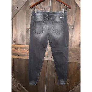KanCan High Rise Ankle‎ Skinny Jeans Women's Sz 31 Washed Black Distressed thumbnail 3