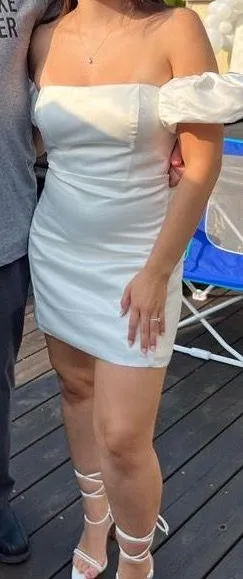 Lulus Off The Shoulder White Dress thumbnail 1