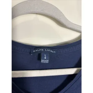 Polo Ralph Lauren Womens Top Large Navy Classic‎ Preppy V Neck Capsule T-Shirt thumbnail 2