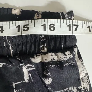 Vintage Y2K Wet Seal Ruched Ankle Pants Black White Pull Up Emo Grunge Punk Sz L thumbnail 7