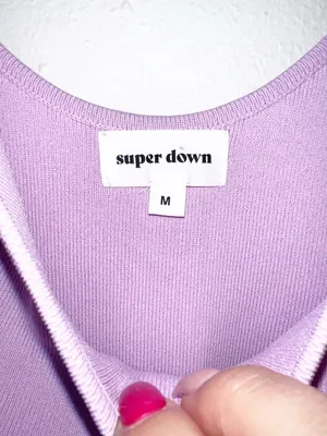 Super Down midi lavender purple ribbed tank top fitted bodycon summer dress thumbnail 4