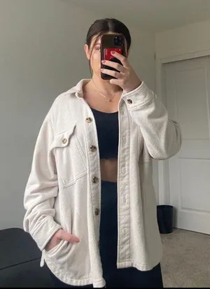 Fleece Neutral Jacket Tan Size L thumbnail 4