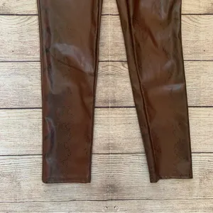 Nasty Gal faux leather snake print size 4 leggings NWT Pull On Pants thumbnail 2