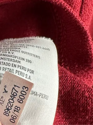 American Eagle Soft & Sexy Plush V-Neck Long Sleeve Tee‎ Red Size XS thumbnail 9