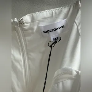 NEW Superdown Kita Rhinestone Cutout Satin Mini Dress |White‎ Women’s XXS Formal thumbnail 5