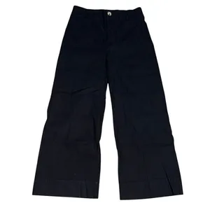 Anthropologie Maeve Colette Ankle Cropped Linen Blend Wide Leg Pants Black 31 thumbnail 3