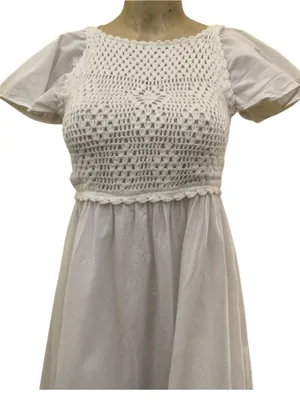 ZARA NWT Linen crochet Maxi Dress Size Small thumbnail 4