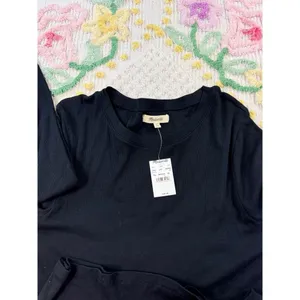 Madewell Black Ribbed Long Sleeve Crew‎ Neck Top XL New with Tags NWT thumbnail 4