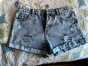 Distressed Jean Shorts Blue Size M thumbnail 1