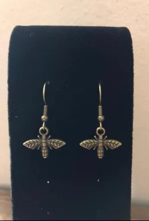 Handmade Little Bee / Butterfly Insect Earrings thumbnail 1