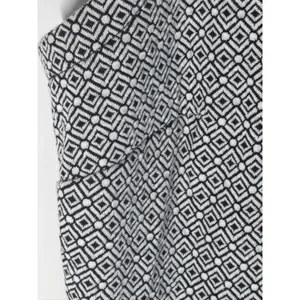 LOFT Black White Geometric Double Knit Jacquard Dress 8 thumbnail 6