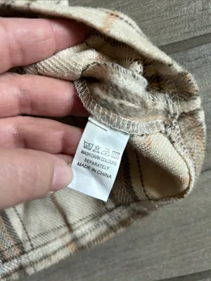 Plaid Mini Skirt in Cream and Brown thumbnail 2