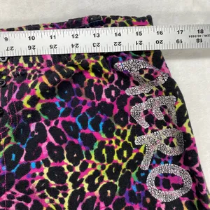AERO Leopard Print Flannel Lounge Pants Rhinestone Logo Comfy Casual‎ Medium thumbnail 2