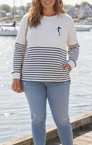 Spirit Jersey “Nauti Girl” Striped Nautical Long Sleeve Top Size XXL thumbnail 1
