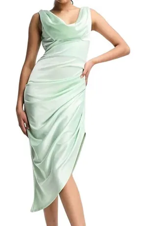 ASOS Design Cowl Corset Draped Midi Dress in Mint, Size 2​​​​​​ thumbnail 1