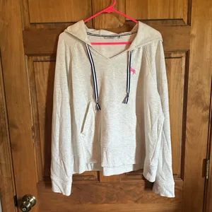 Vineyard Vines Light Gray Hoodie with Pink horse Logo size XL thumbnail 6