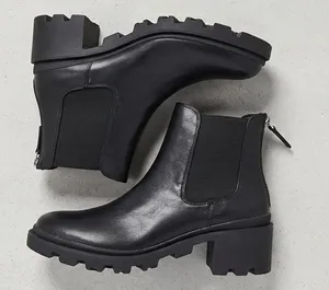 Dolce Vita Sooki Black Vegan Leather Chunky Lug Sole Chelsea Boots Womens Sz 6.5 thumbnail 1