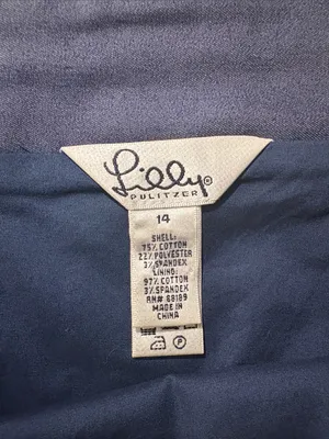 Lilly Pulitzer size 14 xl vintage Navy Mini Skirt with Pink Crab Print thumbnail 2