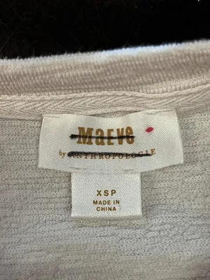 Maeve Sweater Womens Petite XS White Sheer Swiss Dot Balloon Sleeve Pullover thumbnail 8
