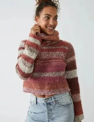 NWT Free People My Girl Turtleneck Sweater In Sunburst Combo Wool Blend thumbnail 5