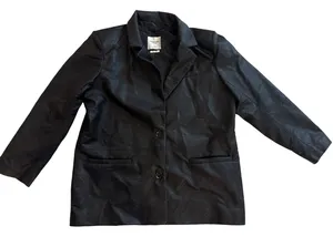 Abercrombie & Fitch Black Women's Pea Coat-Vegan Leather thumbnail 1