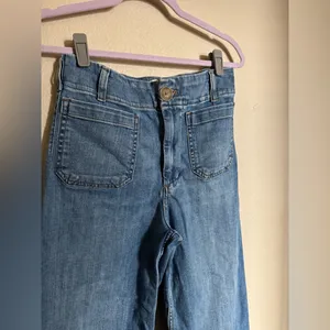 Maeve Colette Cropped High Rise Wide Leg Jeans Sz‎ 27 Marine Korat Wash thumbnail 4