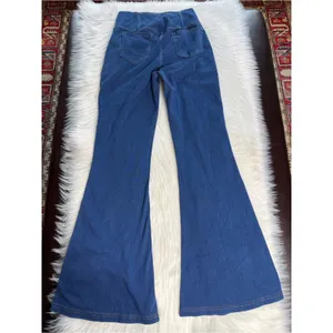 Halara Flex Blue Crossover Waist High Rise Flare Jeans NWT XS Reg thumbnail 5